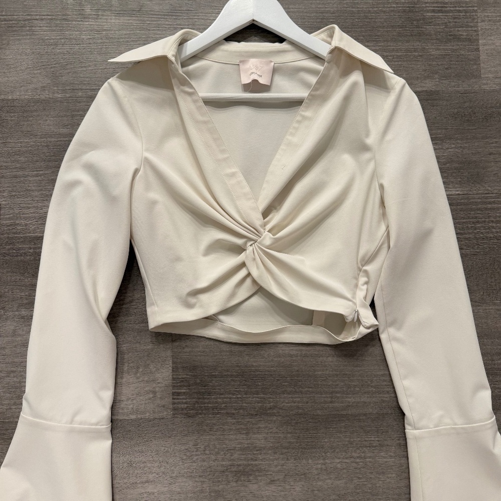 Cinq a Sept McKenna twist front crop top